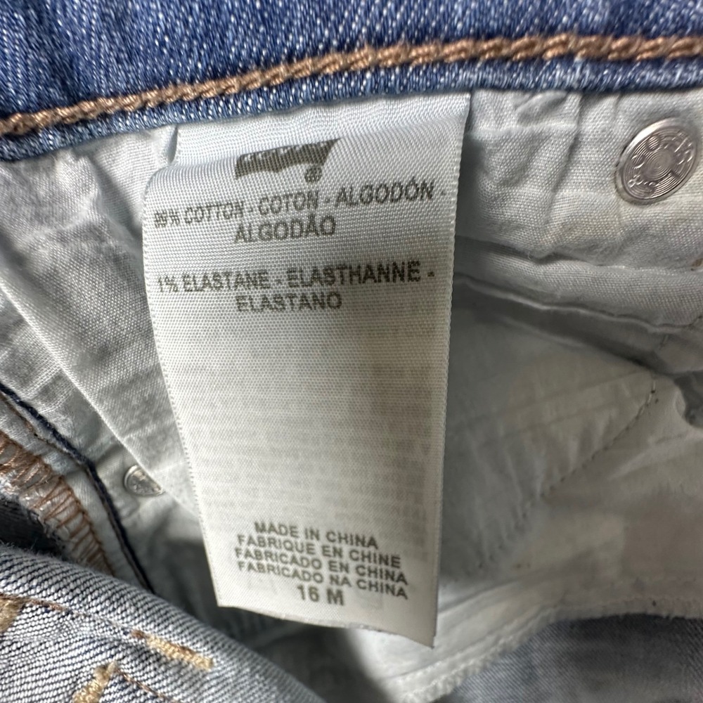 Levis 512 Perfectly Slimming Trouser Jeans Bootcut Flap Pocket Blue Size 16M - Picture 12 of 13